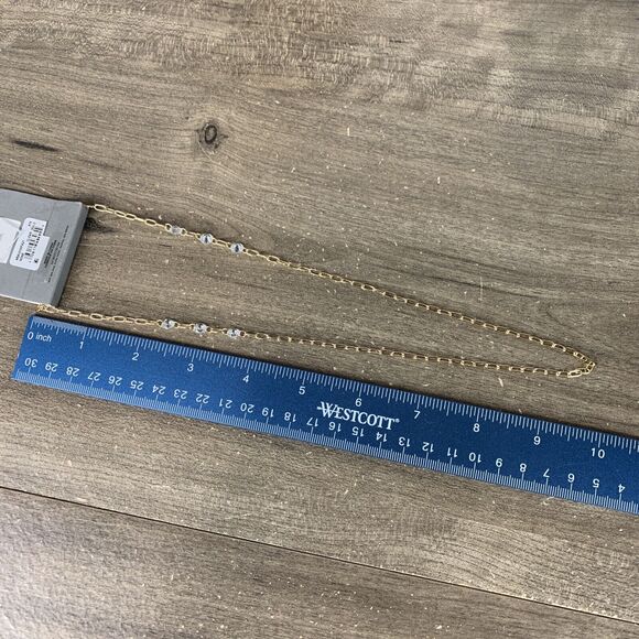 Nordstron Rack Necklace Gold Tone Cubic Zirconia Mask Chain Rhinestone - Picture 8 of 8